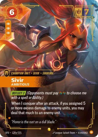 Sivir - Ambitious (120a/221 - Alternate) [Riftbound TCG: Spiritforged]