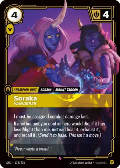 Soraka - Wanderer (173/221 - Rare) [Riftbound TCG: Spiritforged]
