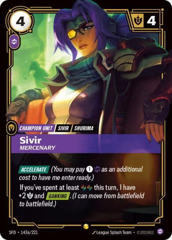 Sivir - Mercenary (143a/221 - Alternate) [Riftbound TCG: Spiritforged]