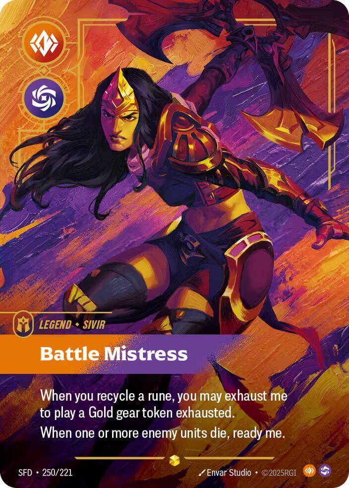 Sivir - Battle Mistress (250/221 - Overnumbered) [Riftbound TCG: Spiritforged]