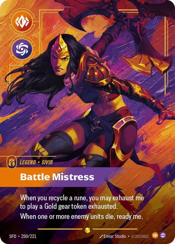 Sivir - Battle Mistress (250/221 - Overnumbered) [Riftbound TCG: Spiritforged]