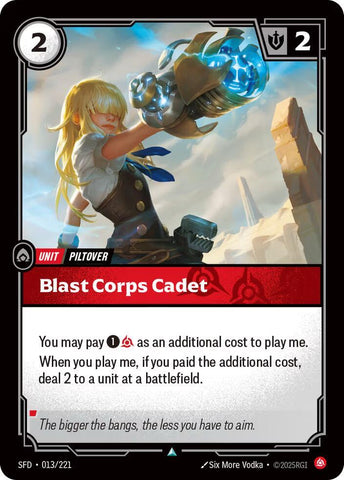 Blast Corps Cadet (013/221 - Uncommon) [Riftbound TCG: Spiritforged]