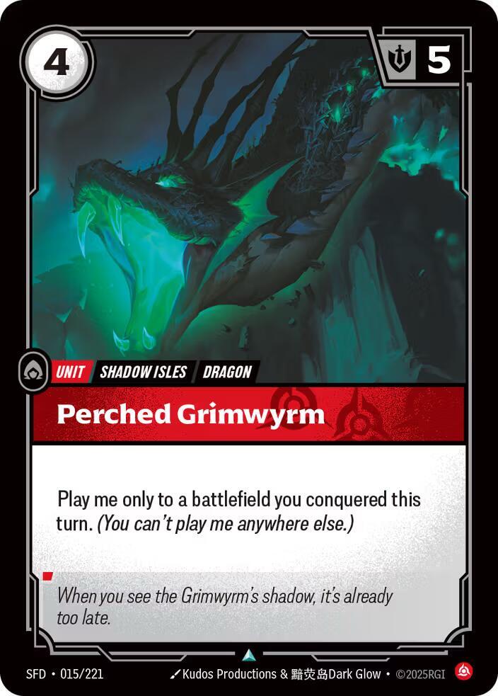 Perched Grimwyrm (015/221 - Uncommon) [Riftbound TCG: Spiritforged]