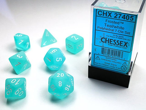 Chessex Frosted 7 Pc Teal/White