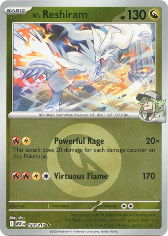 N's Reshiram (154/217) (Energy Symbol Pattern) [Mega Evolution: Ascended Heroes]