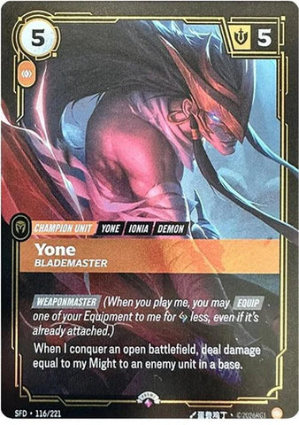 Yone - Blademaster (116/221 - Promo Rare) [Riftbound TCG: Spiritforged]