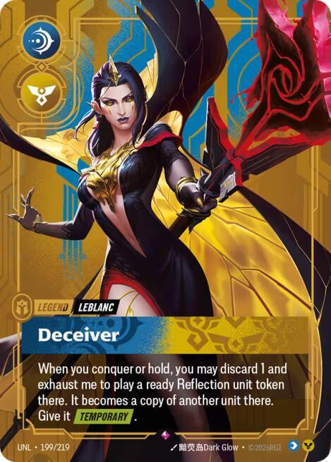 Leblanc - Deceiver (199/219 - Rare) [Riftbound TCG: Unleashed]