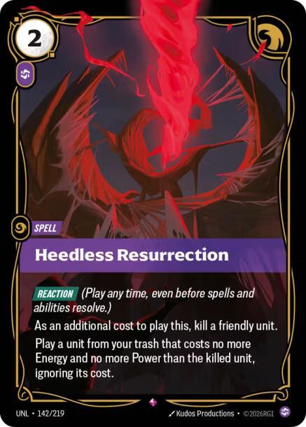 Heedless Resurrection (142/219 - Rare) [Riftbound TCG: Unleashed]