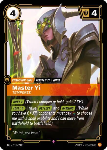 Master Yi - Tempered (113/219 - Rare) [Riftbound TCG: Unleashed]