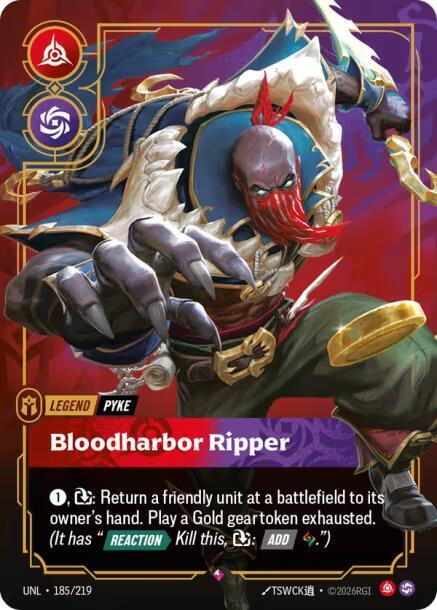 Pyke - Bloodharbor Ripper (185/219 - Rare) [Riftbound TCG: Unleashed]