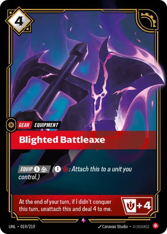 Blighted Battleaxe (019/219 - Rare) [Riftbound TCG: Unleashed]