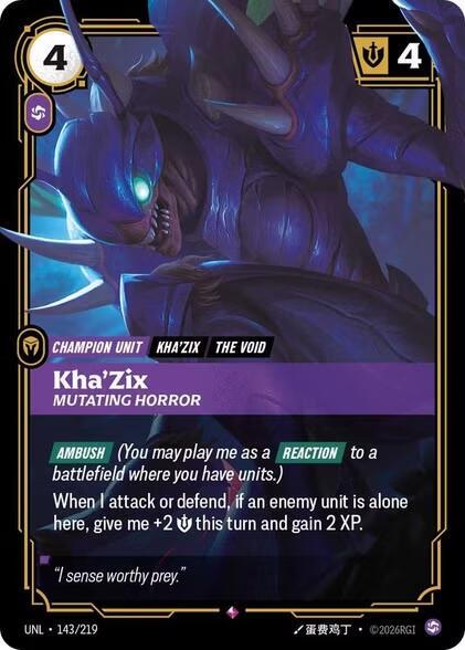 Kha'Zix - Mutating Horror (143/219 - Rare) [Riftbound TCG: Unleashed]