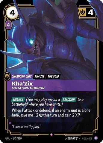 Kha'Zix - Mutating Horror (143/219 - Rare) [Riftbound TCG: Unleashed]
