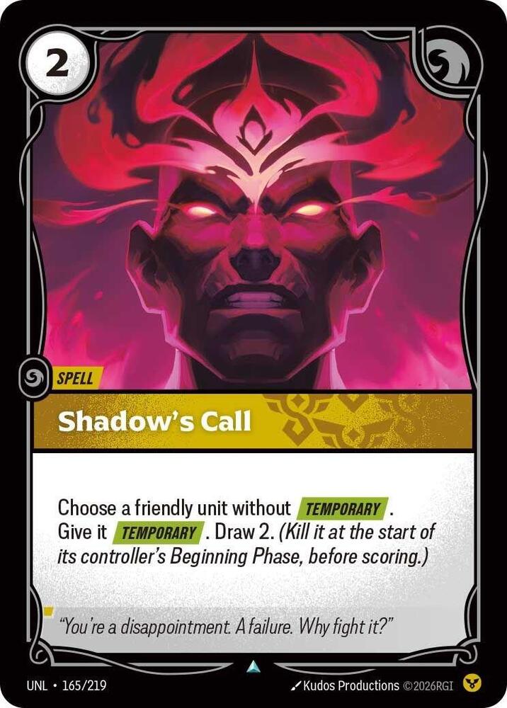 Shadow's Call (165/219 - Uncommon) [Riftbound TCG: Unleashed]