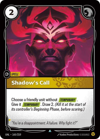 Shadow's Call (165/219 - Uncommon) [Riftbound TCG: Unleashed]
