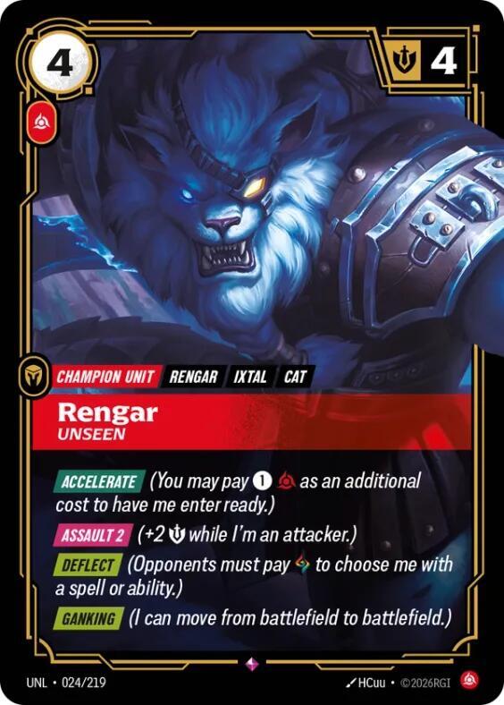 Rengar - Unseen (024/219 - Rare) [Riftbound TCG: Unleashed]