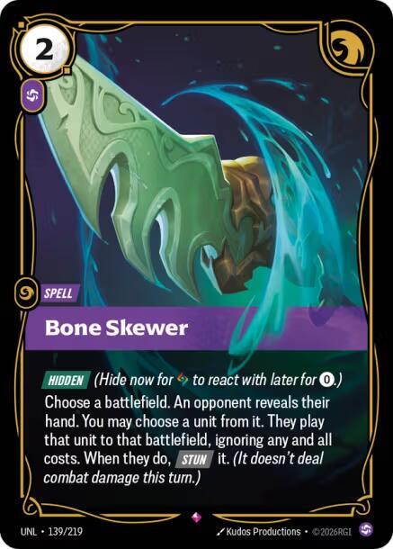 Bone Skewer (139/219 - Rare) [Riftbound TCG: Unleashed]