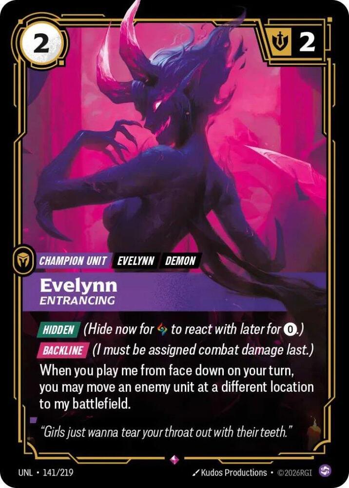 Evelynn - Entrancing (141/219 - Rare) [Riftbound TCG: Unleashed]