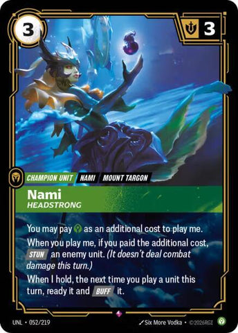 Nami - Headstrong (052/219 - Rare) [Riftbound TCG: Unleashed]