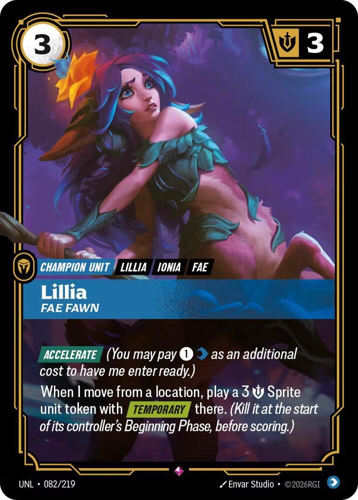 Lillia - Fae Fawn (082/219 - Rare) [Riftbound TCG: Unleashed]