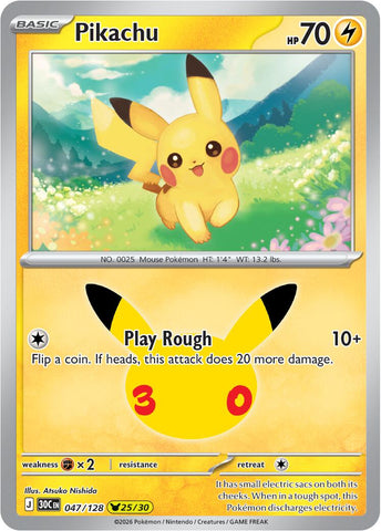 Pikachu (047/128) [Mega Evolution: 30th Celebration]