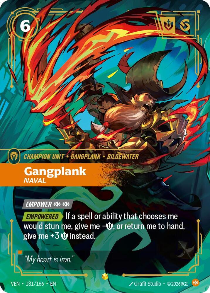 Gangplank - Naval (181/166 - Overnumbered) [Riftbound TCG: Vendetta]