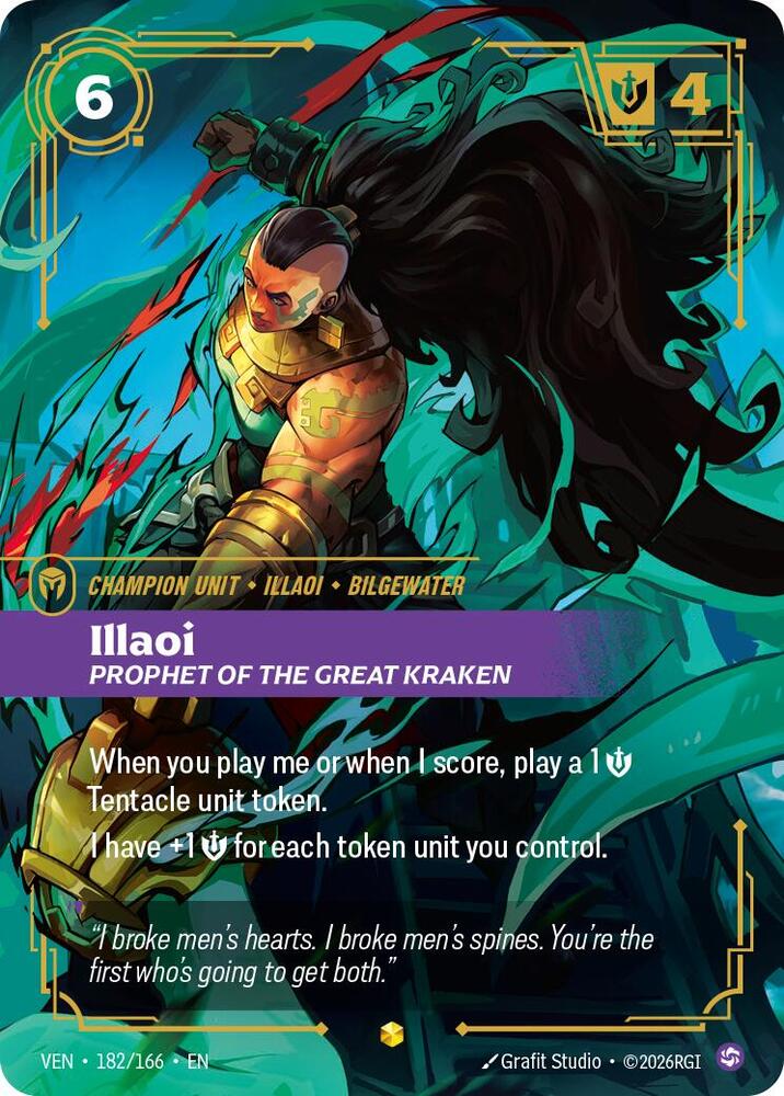 Illaoi - Prophet of the Great Kraken (182/166 - Overnumbered) [Riftbound TCG: Vendetta]