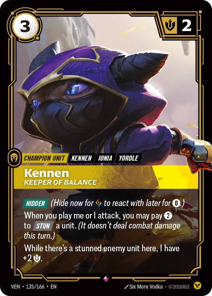 Kennen - Keeper of Balance (135/166 - Rare) [Riftbound TCG: Vendetta]