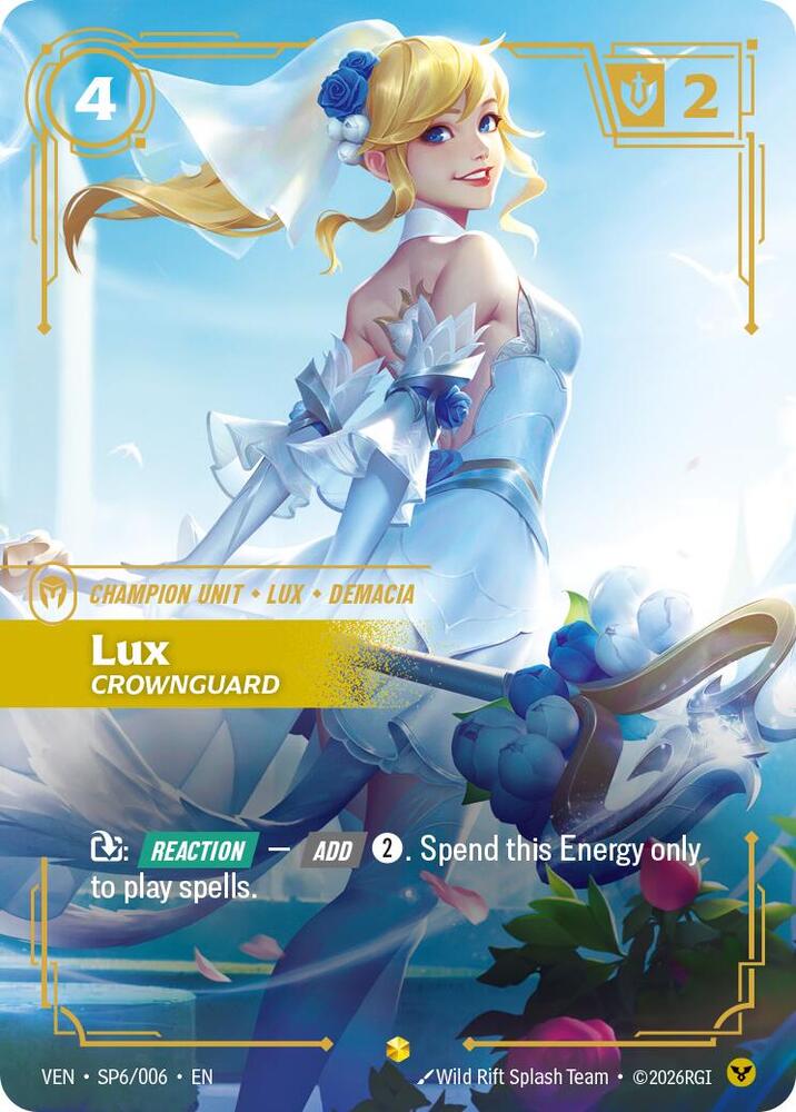 Lux - Crownguard (SP6/006 - Showcase Alternate) [Riftbound TCG: Vendetta]
