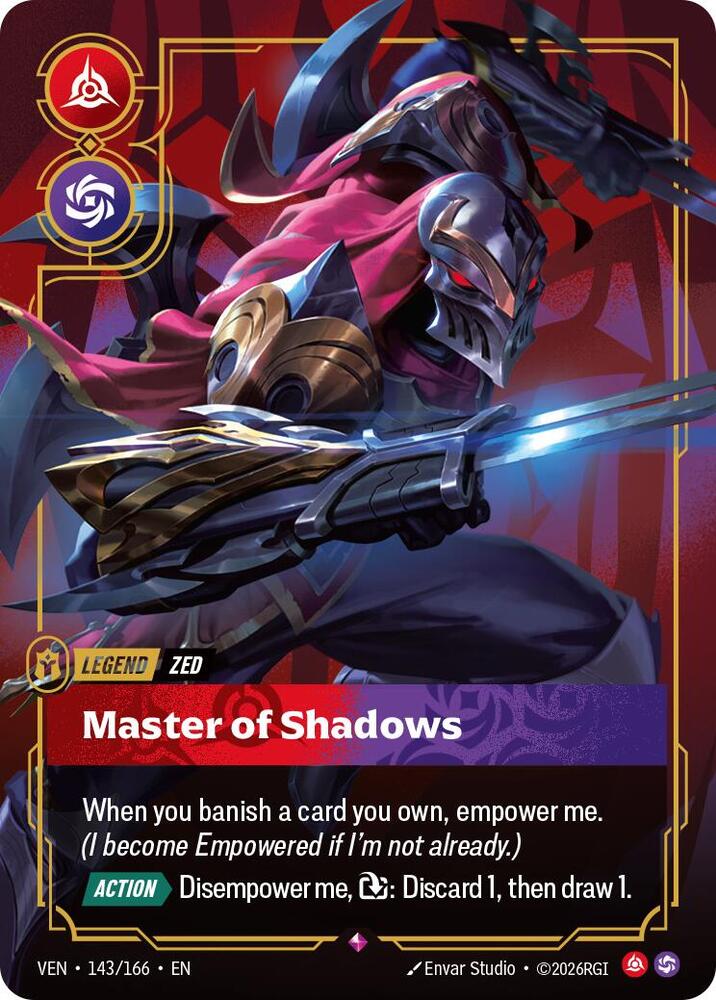 Zed - Master of Shadows (143/166 - Rare) [Riftbound TCG: Vendetta]