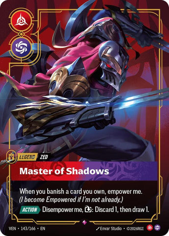 Zed - Master of Shadows (143/166 - Rare) [Riftbound TCG: Vendetta]