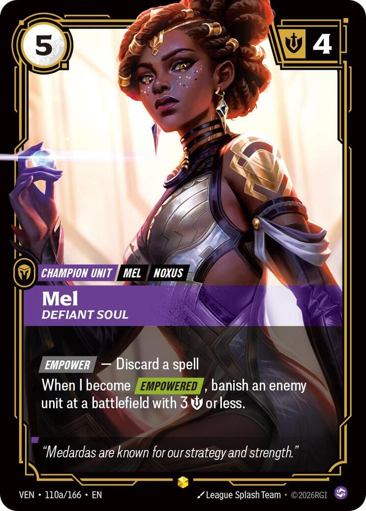 Mel - Defiant Soul (110a/166 - Alternate) [Riftbound TCG: Vendetta]
