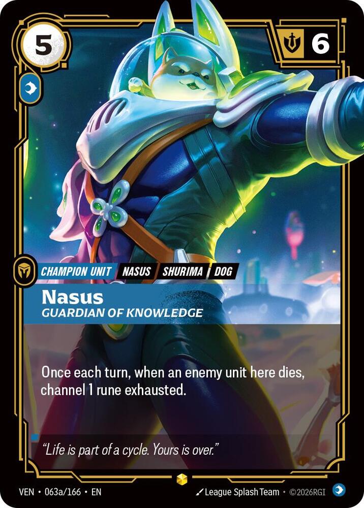 Nasus - Guardian of Knowledge (063a/166 - Alternate) [Riftbound TCG: Vendetta]