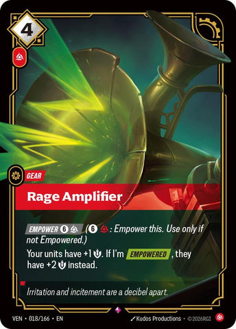 Rage Amplifier (018/166 - Rare) [Riftbound TCG: Vendetta]