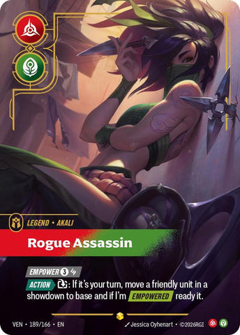 Akali - Rogue Assassin (189/166 - Overnumbered) [Riftbound TCG: Vendetta]