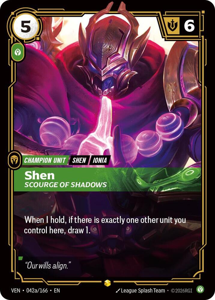 Shen - Scourge of Shadows (042a/166 - Alternate) [Riftbound TCG: Vendetta]