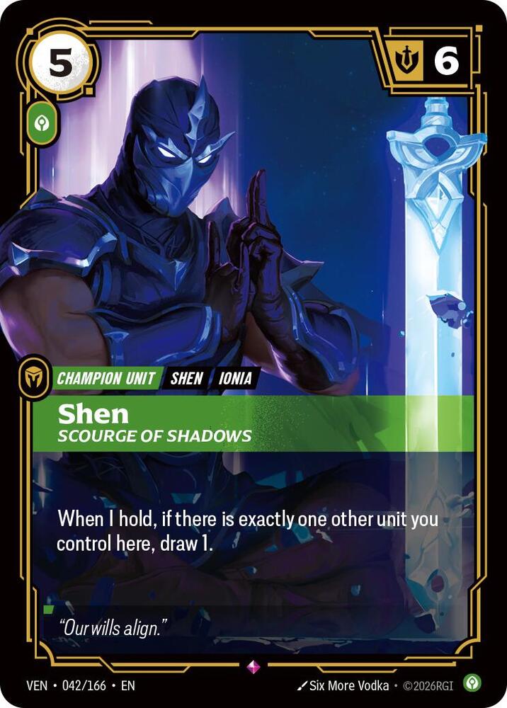 Shen - Scourge of Shadows (042/166 - Rare) [Riftbound TCG: Vendetta]