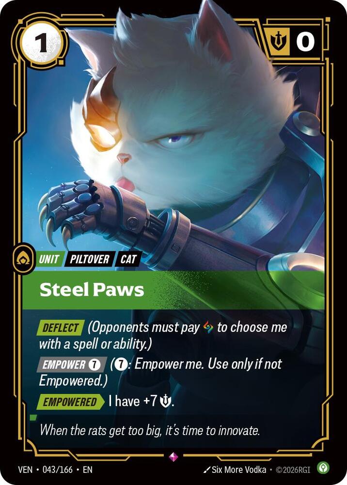 Steel Paws (043/166 - Rare) [Riftbound TCG: Vendetta]