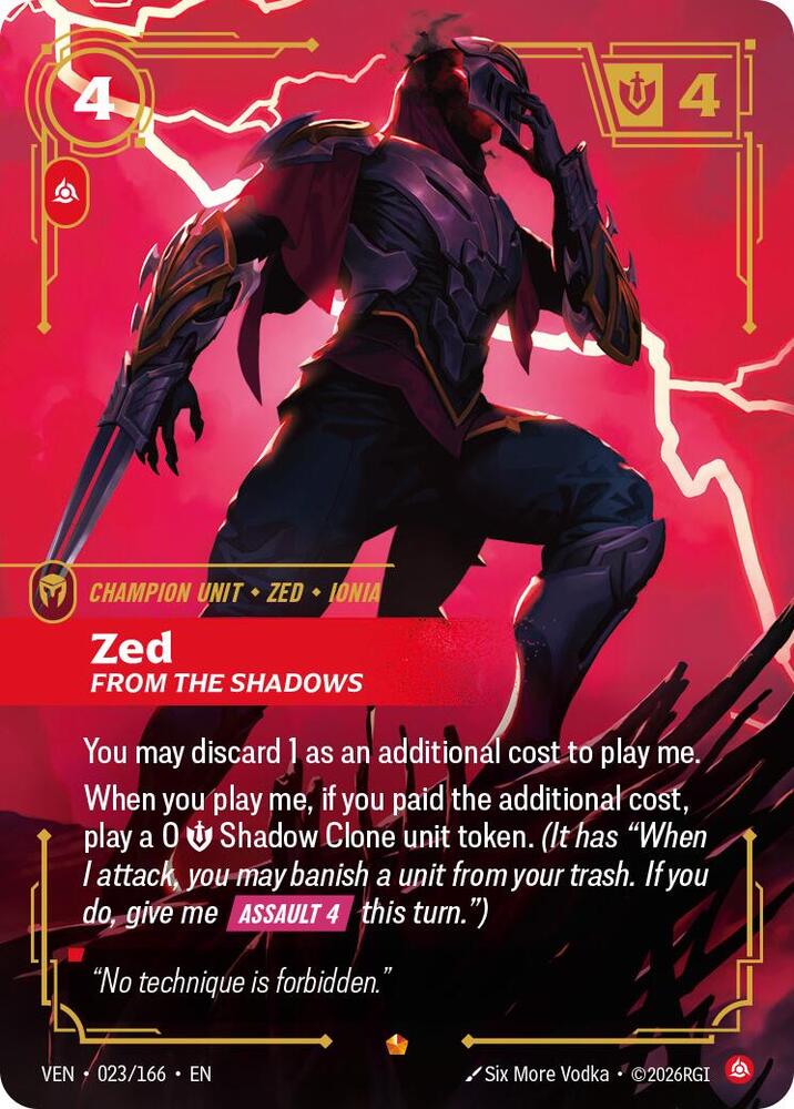 Zed - From the Shadows (023/166 - Epic) [Riftbound TCG: Vendetta]