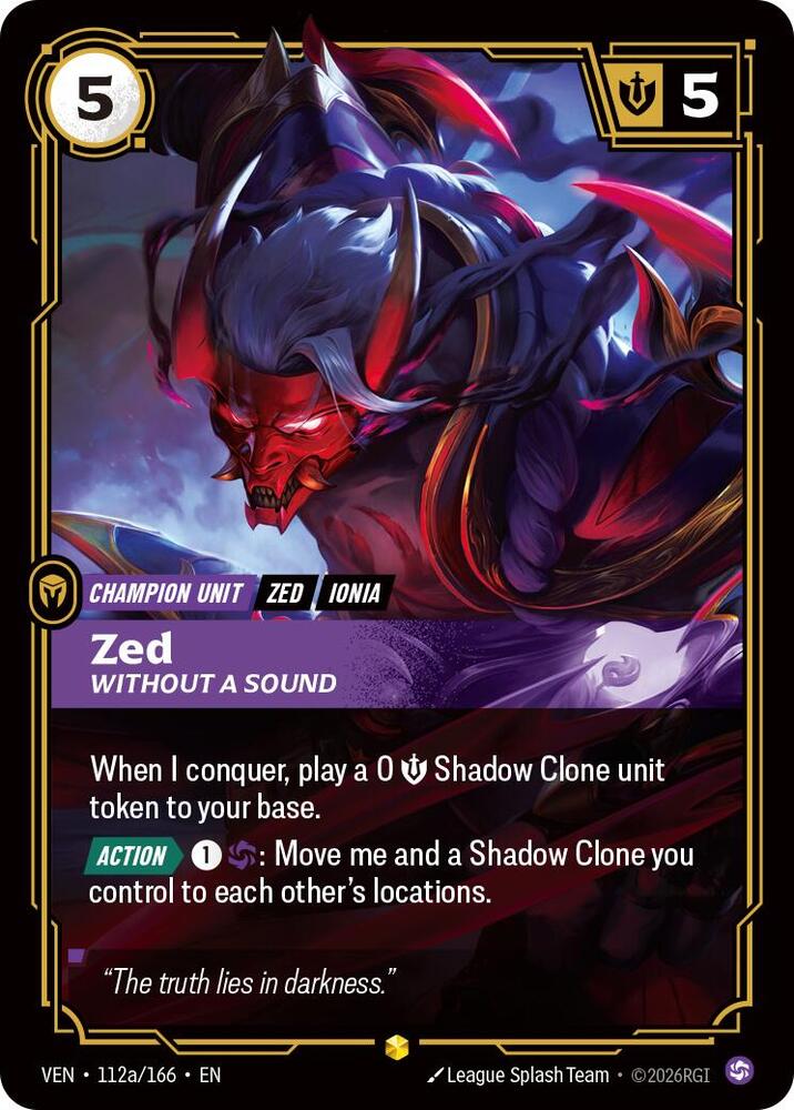 Zed - Without a Sound (112a/166 - Alternate) [Riftbound TCG: Vendetta]