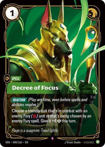 Decree of Focus (040/166 - Rare) [Riftbound TCG: Vendetta]