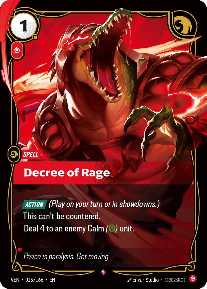 Decree of Rage (015/166 - Rare) [Riftbound TCG: Vendetta]