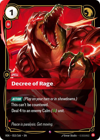 Decree of Rage (015/166 - Rare) [Riftbound TCG: Vendetta]