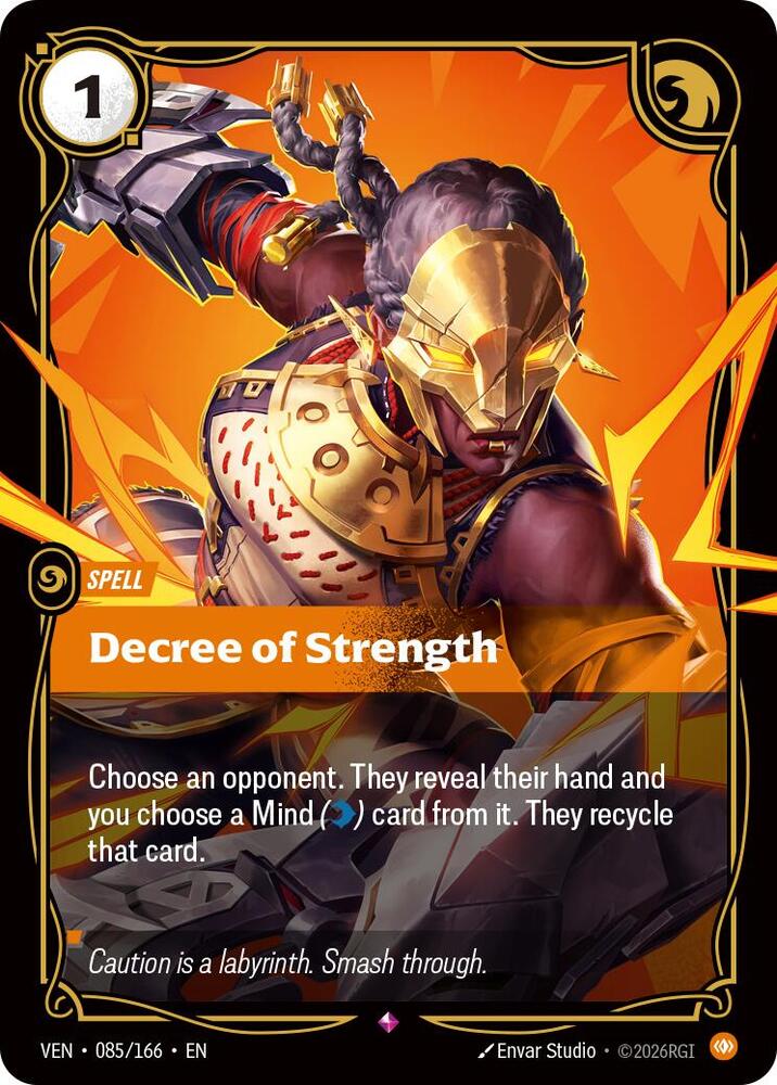 Decree of Strength (085/166 - Rare) [Riftbound TCG: Vendetta]