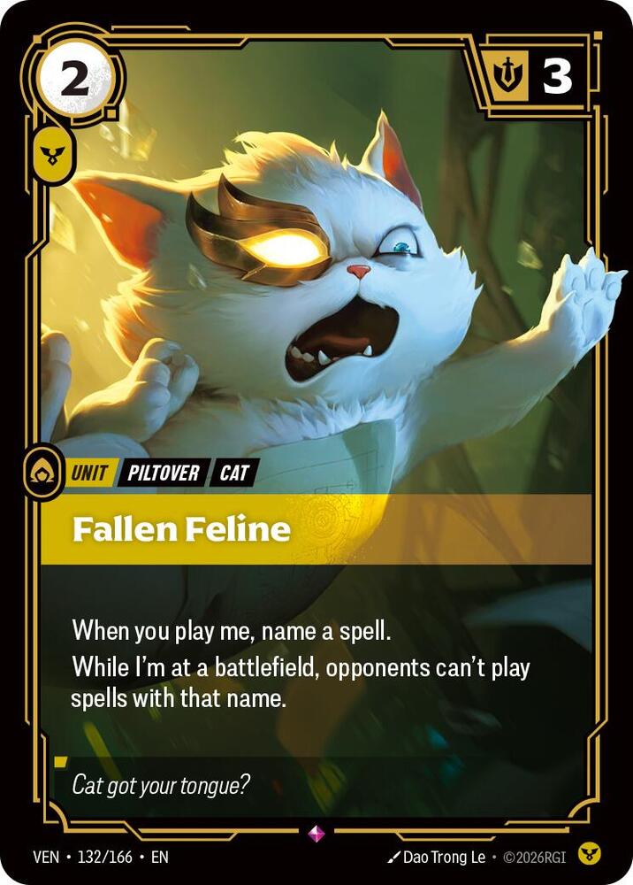 Fallen Feline (132/166 - Rare) [Riftbound TCG: Vendetta]