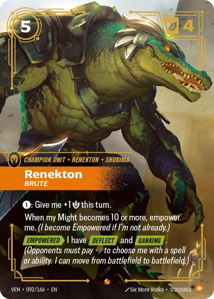 Renekton - Brute (092/166 - Epic) [Riftbound TCG: Vendetta]