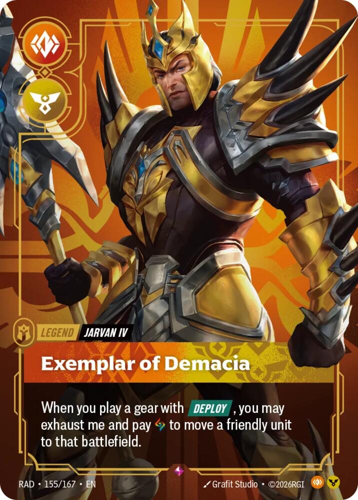 Jarvan IV - Exemplar of Demacia (155/167 - Rare) [Riftbound TCG: Radiance]
