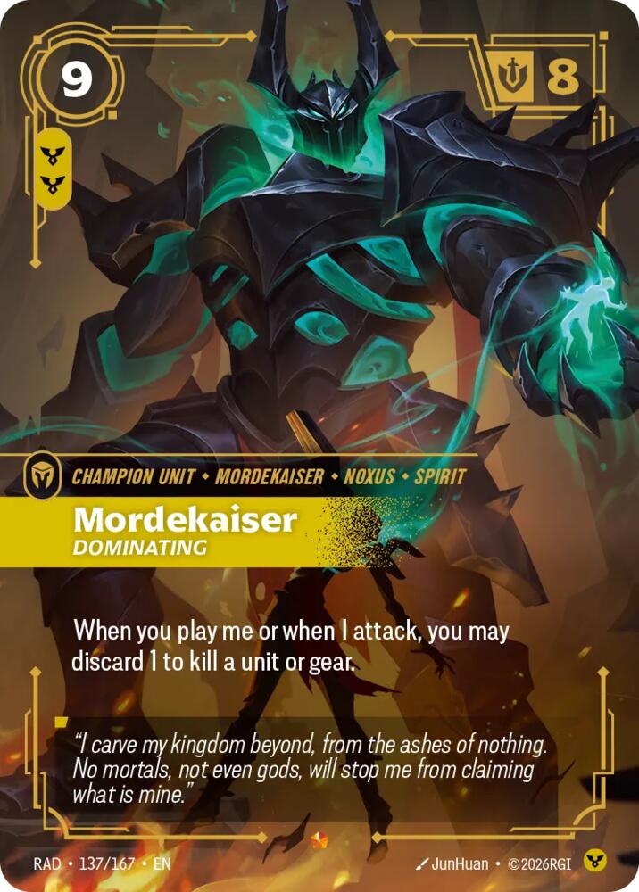 Mordekaiser - Dominating (137/167 - Epic) [Riftbound TCG: Radiance]