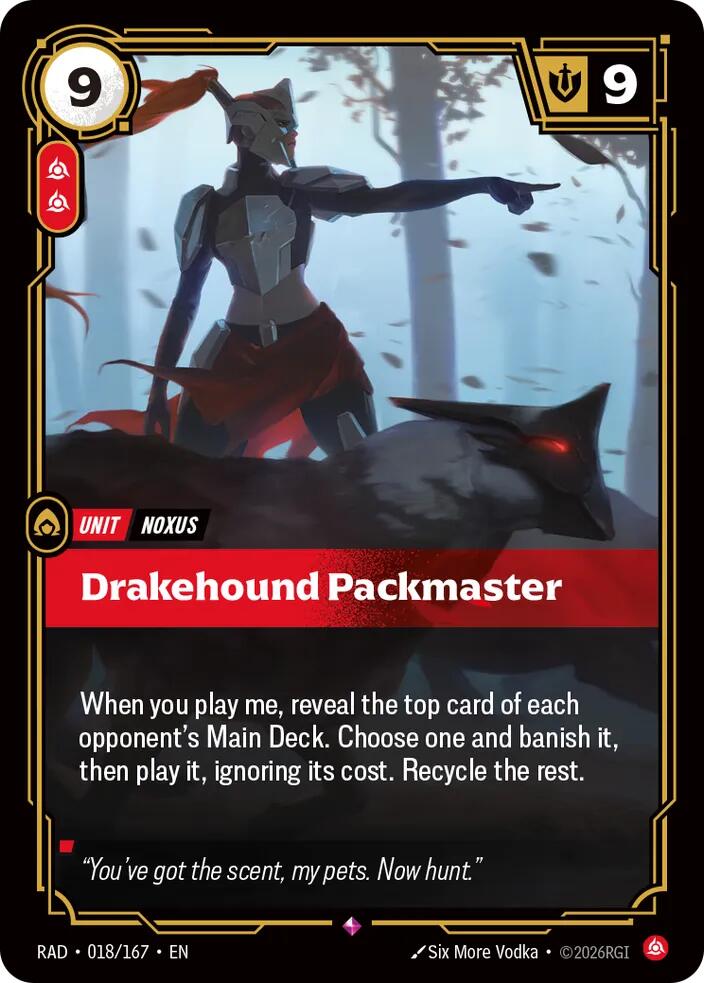 Drakehound Packmaster (018/167 - Rare) [Riftbound TCG: Radiance]