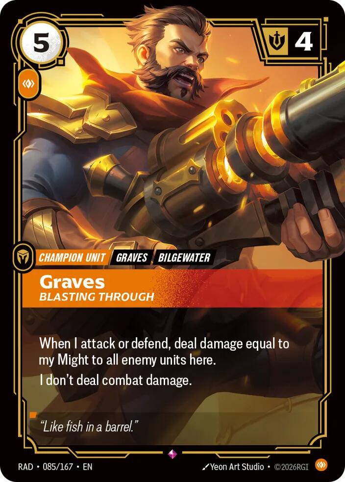 Graves - Blasting Through (085/167 - Rare) [Riftbound TCG: Radiance]